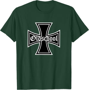 Iron Cross Oldschool Biker T-Shirt - T-Shirt | Forest
