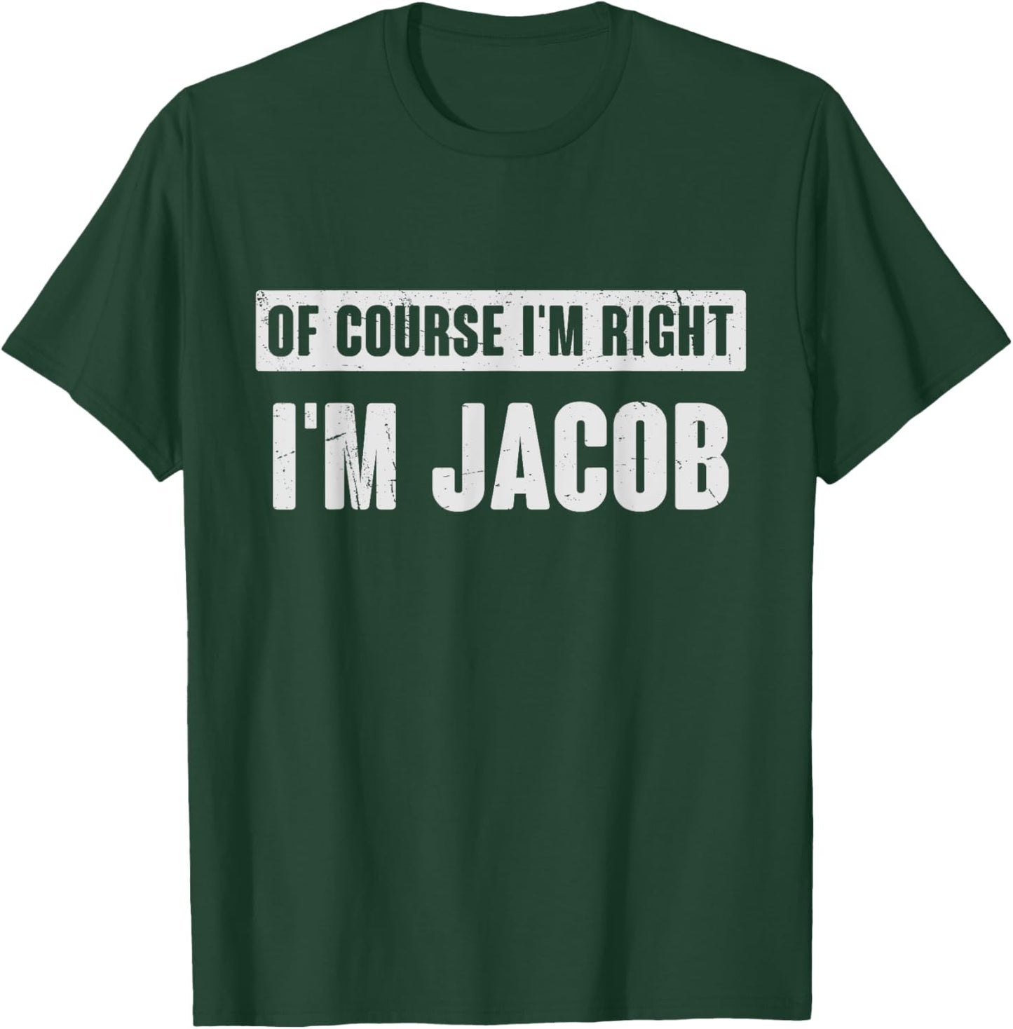 Christmas Birthday Gifts For Jacob - Funny Jacob Name Gift - Men's Black Small Retro Letter Print Short Sleeve T-Shirt - T-Shirt | Forest