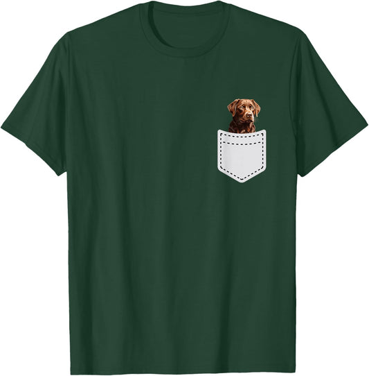 chocolate lab. puppy in pocket. Dog lover labrador Women Kids T-Shirt - T-Shirt | Forest