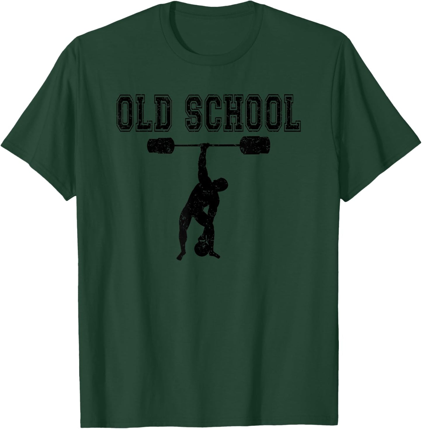 Old School Weightlifting T-Shirt - T-Shirt | Forest