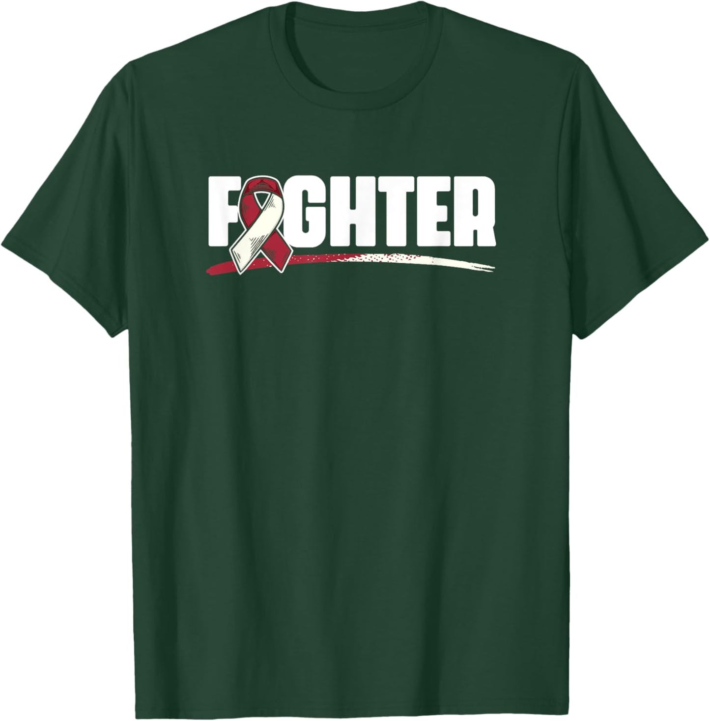 Fighter - Oral Throat Cancer Head And Neck Cancer Awareness T-Shirt - T-Shirt | Forest