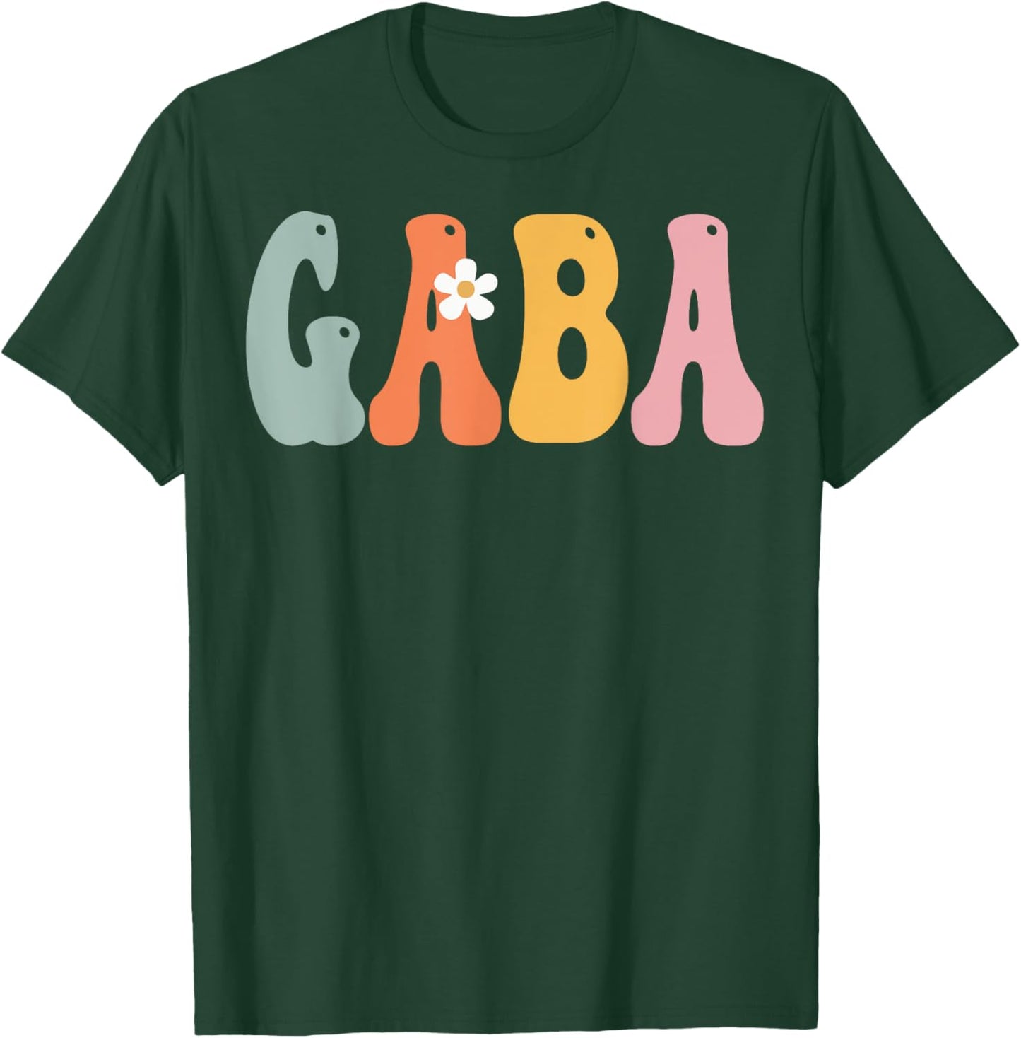 GABA Retro Groovy Print Mom Cute Mother's Day Funny Grandma T-Shirt - T-Shirt | Forest