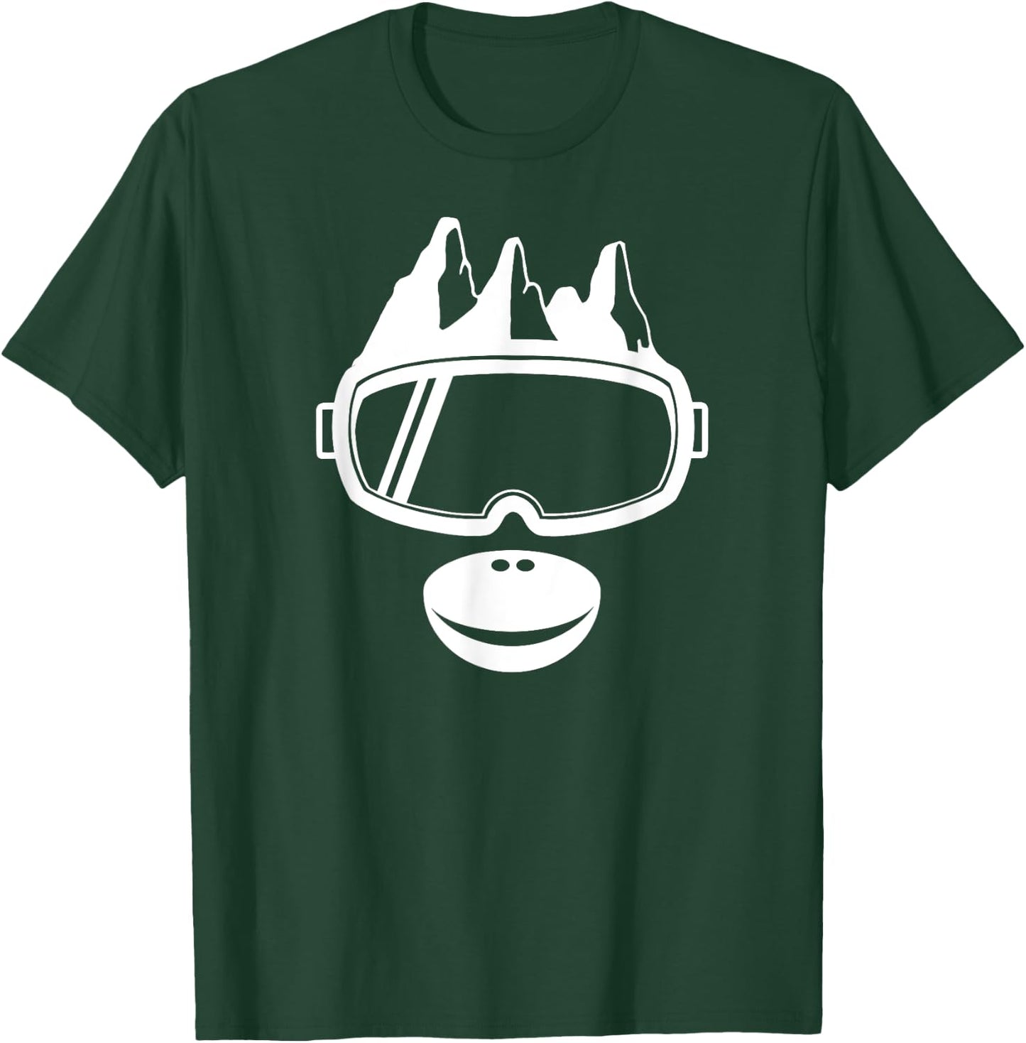 Ski Goggles Mountains Ape Monkey Face - Apres Ski Skier Gift T-Shirt - T-Shirt | Forest