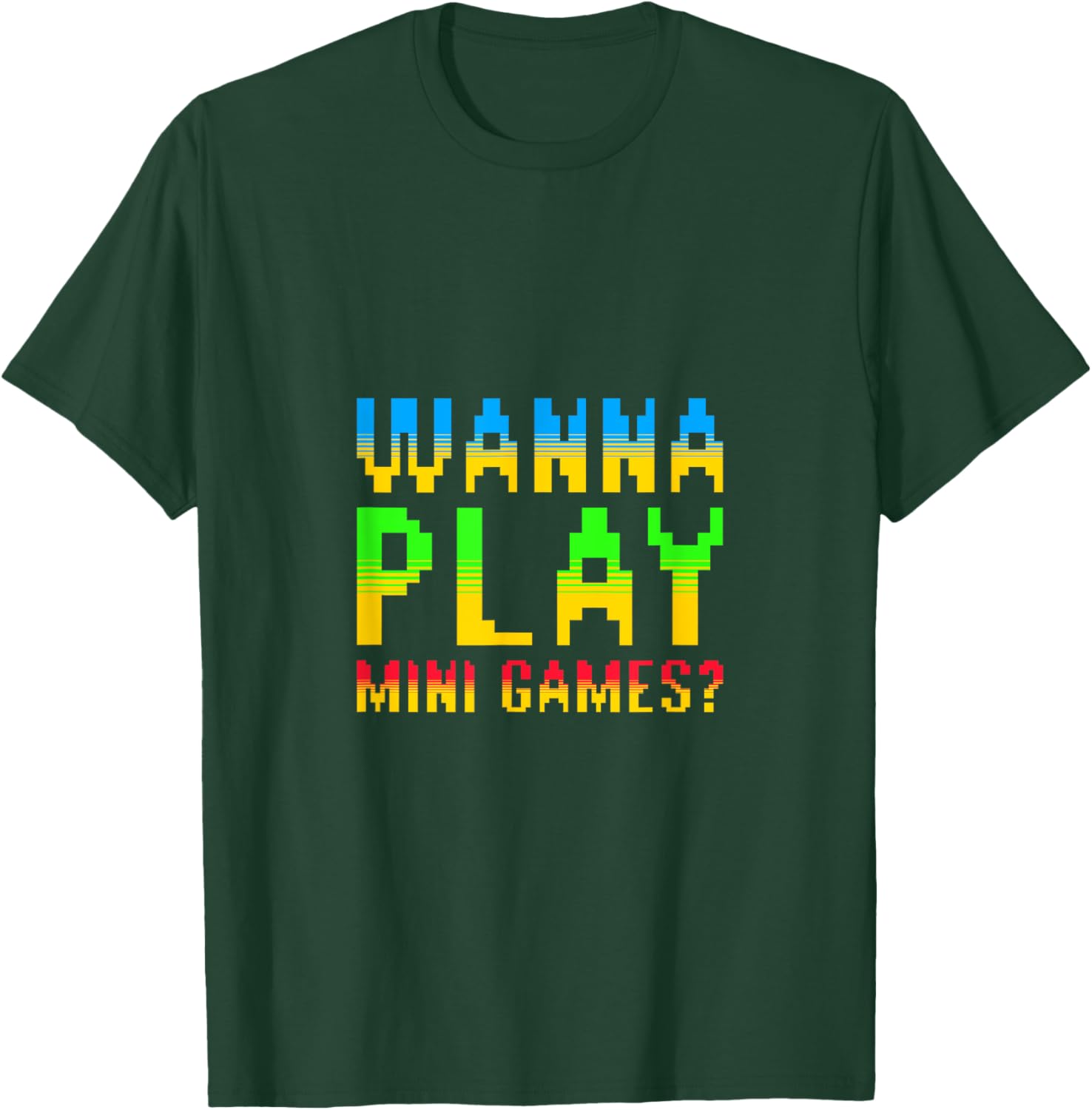 Wanna Play Mini Games? Retro Arcade Gamer Meme Monkey T-Shirt - T-Shirt | Forest