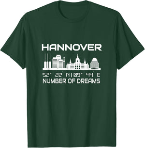 Skyline Hannover Koordinaten GPS Geographie Niedersachsen T-Shirt - T-Shirt | Forest