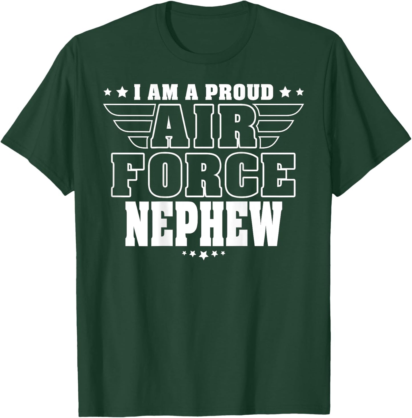 Proud Air Force Nephew Patriotic Pride Military Family Kids Men T-Shirt - T-Shirt | Forest