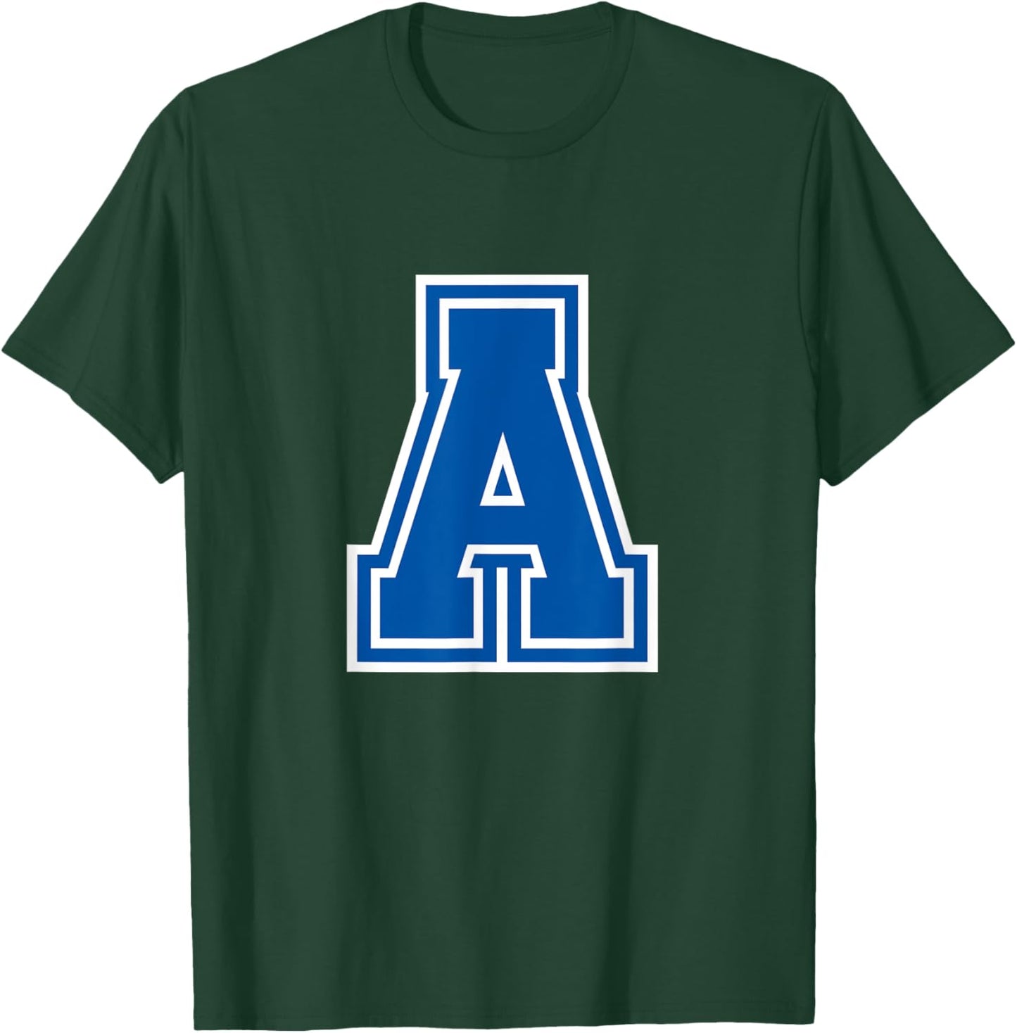 Letter A Blue Monogram Initial T-Shirt - T-Shirt | Forest