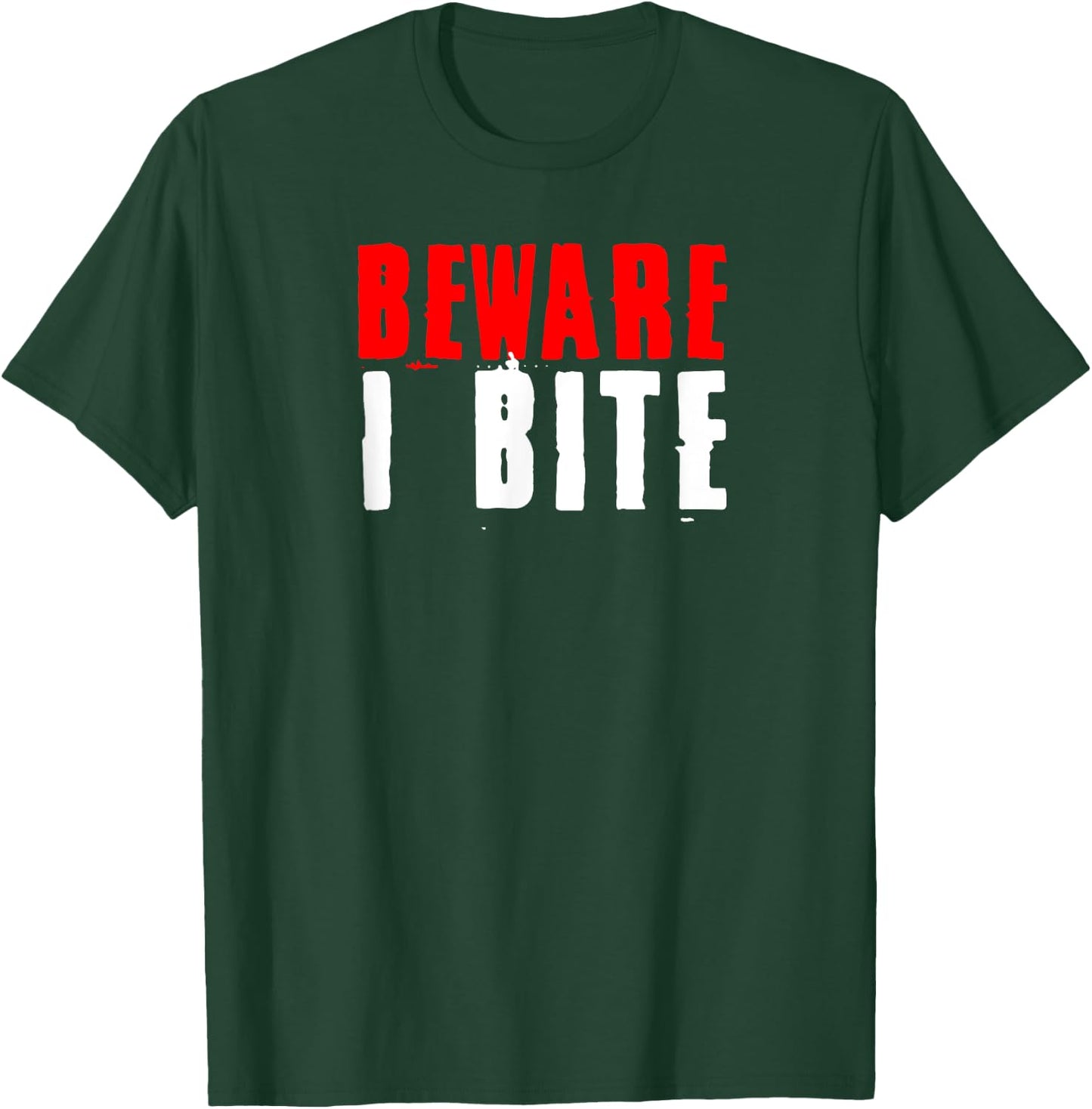 Vampire Warning I Bite Dracula Fan Halloween Costume Party T-Shirt - T-Shirt | Forest