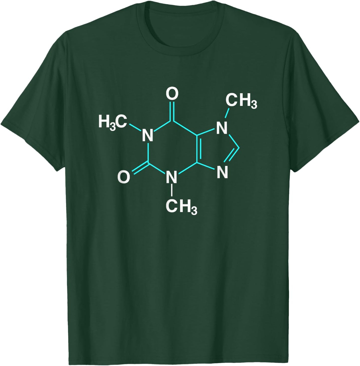 Caffeine Molecule - Funny Coffee Chemistry T-Shirt - T-Shirt | Forest