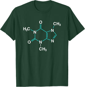 Caffeine Molecule - Funny Coffee Chemistry T-Shirt - T-Shirt | Forest