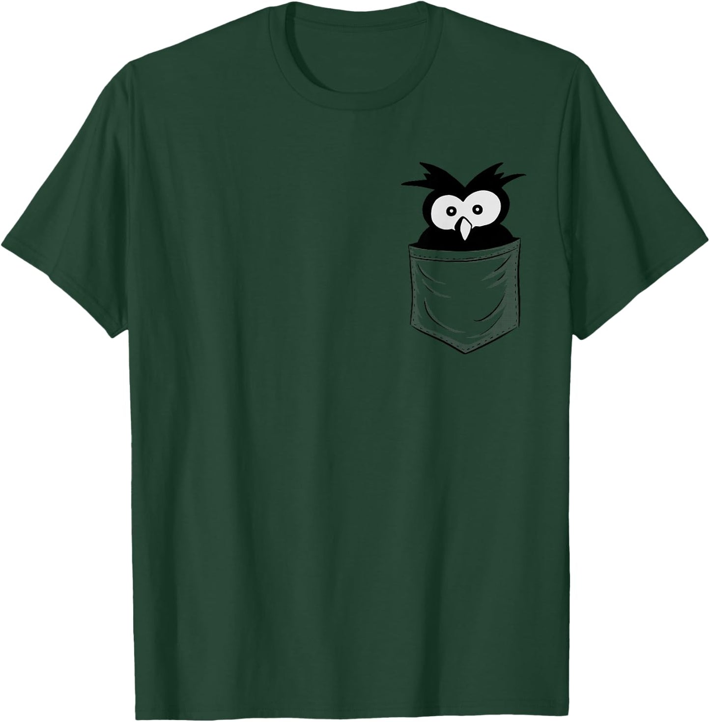 Cute Staring Big Eyes Owl in Your Pocket Owl-Lovers T-Shirt - T-Shirt | Forest