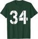 Number 34 Front + Back Varsity Team - 34th Birthday T-Shirt - T-Shirt | Forest