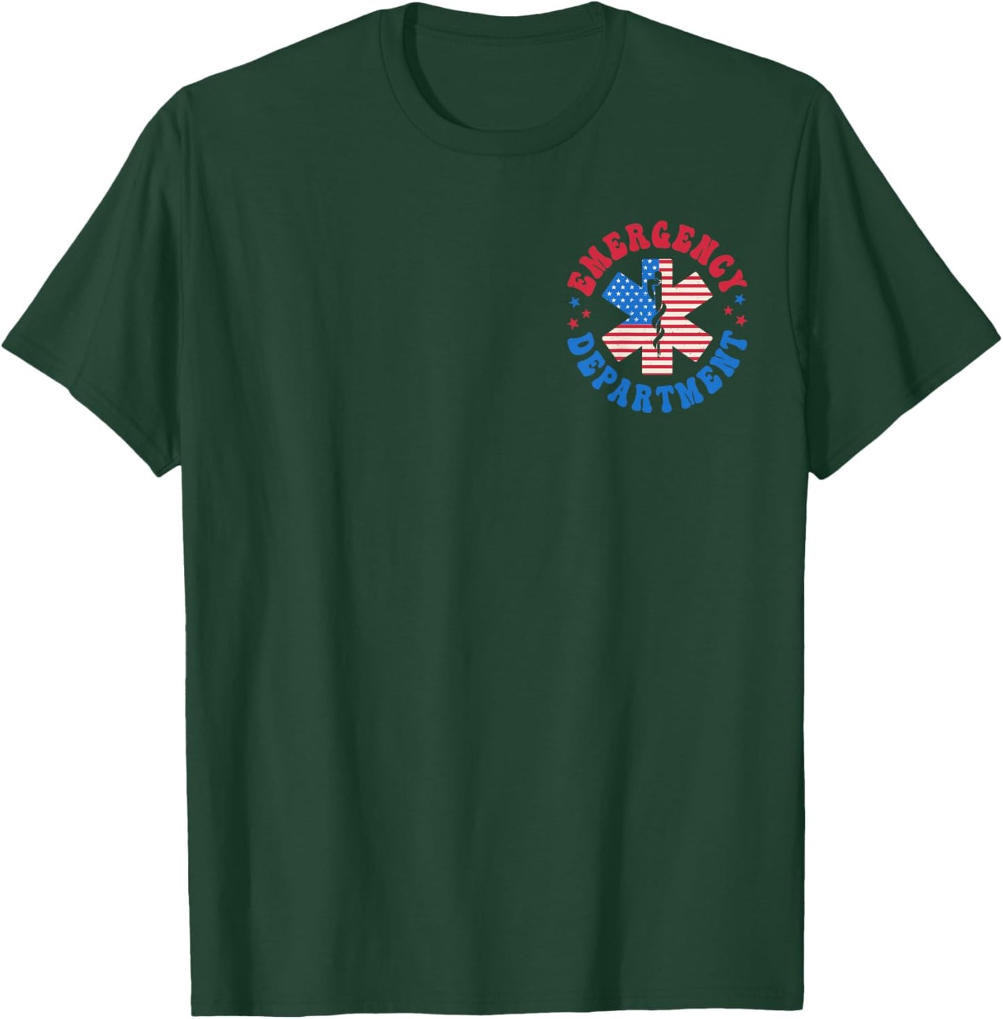 Emergency Department 4th of July USA Emergency Room Er Nurse T-Shirt - T-Shirt | Forest