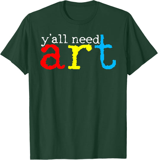 Funny Yall Need Art Teacher Back To School Retro Teaching T-Shirt - T-Shirt | Forest