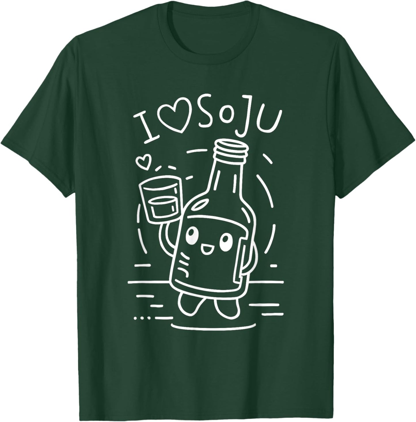 I Love Soju Korean Food Adorable Drink T-Shirt - T-Shirt | Forest