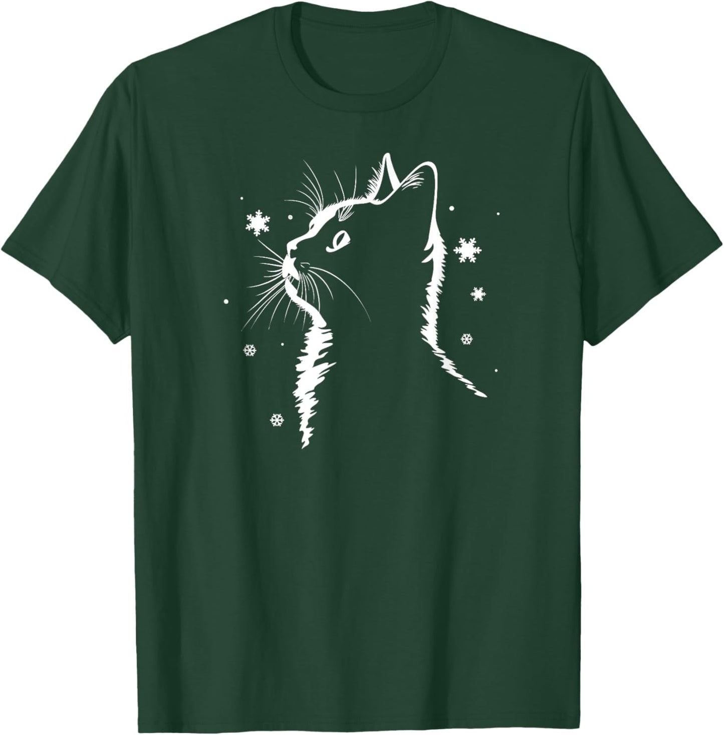 Cute Cat Snow Snowflakes Kitty Cat Women T-Shirt - T-Shirt | Forest