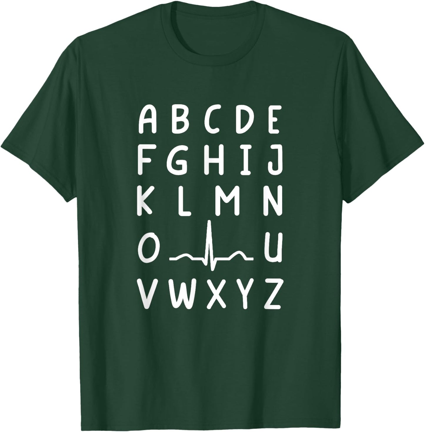 Nurse PQRST Nursing Student Ekg Alphabet Funny Nurse T-Shirt - T-Shirt | Forest