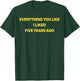 Everything You Like I Liked Five Years Ago Funny Saying T-Shirt - T-Shirt | Forest