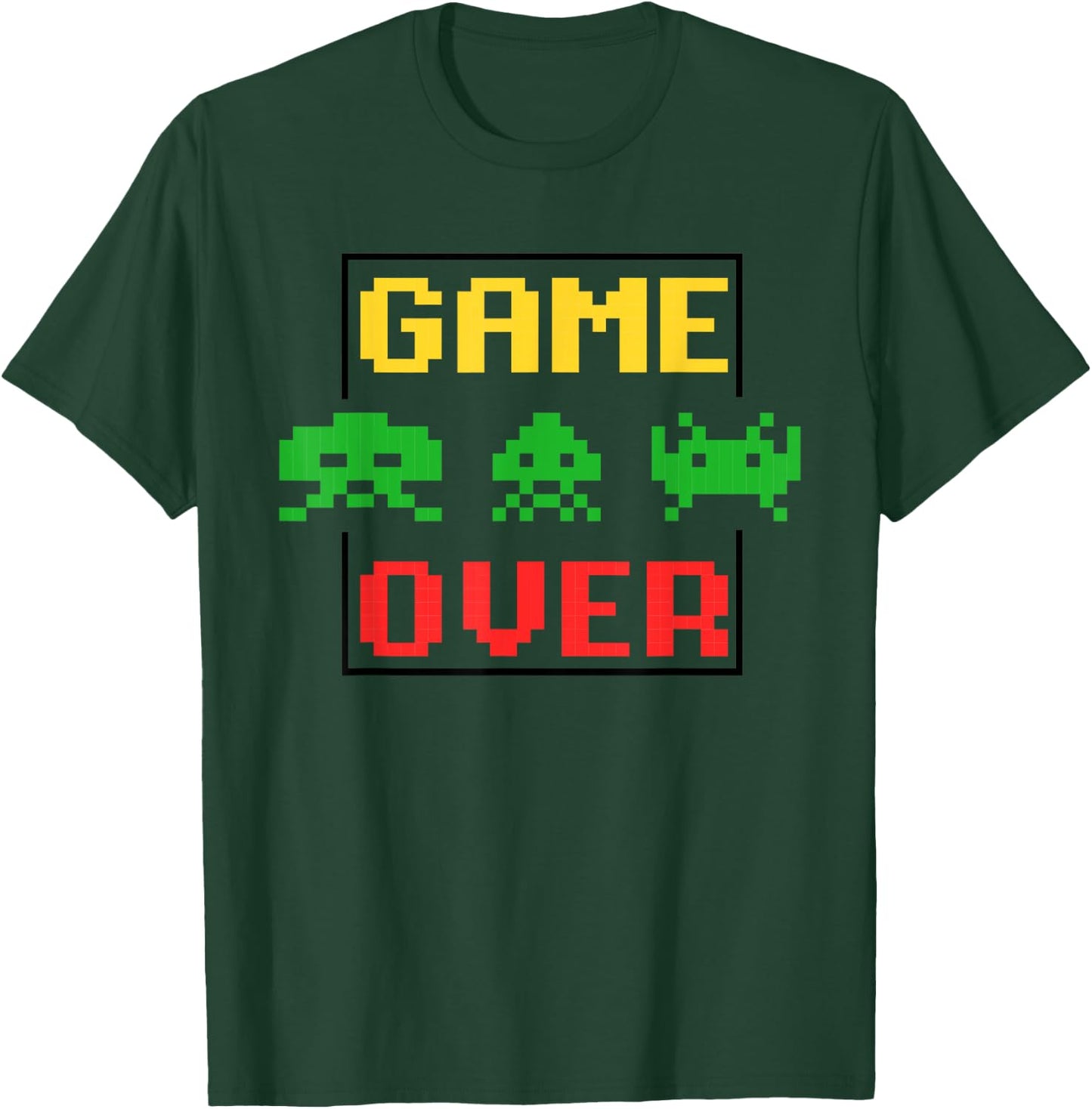 Arcade game Retro gaming Space Pixel art Vintage Invaders T-Shirt - T-Shirt | Forest