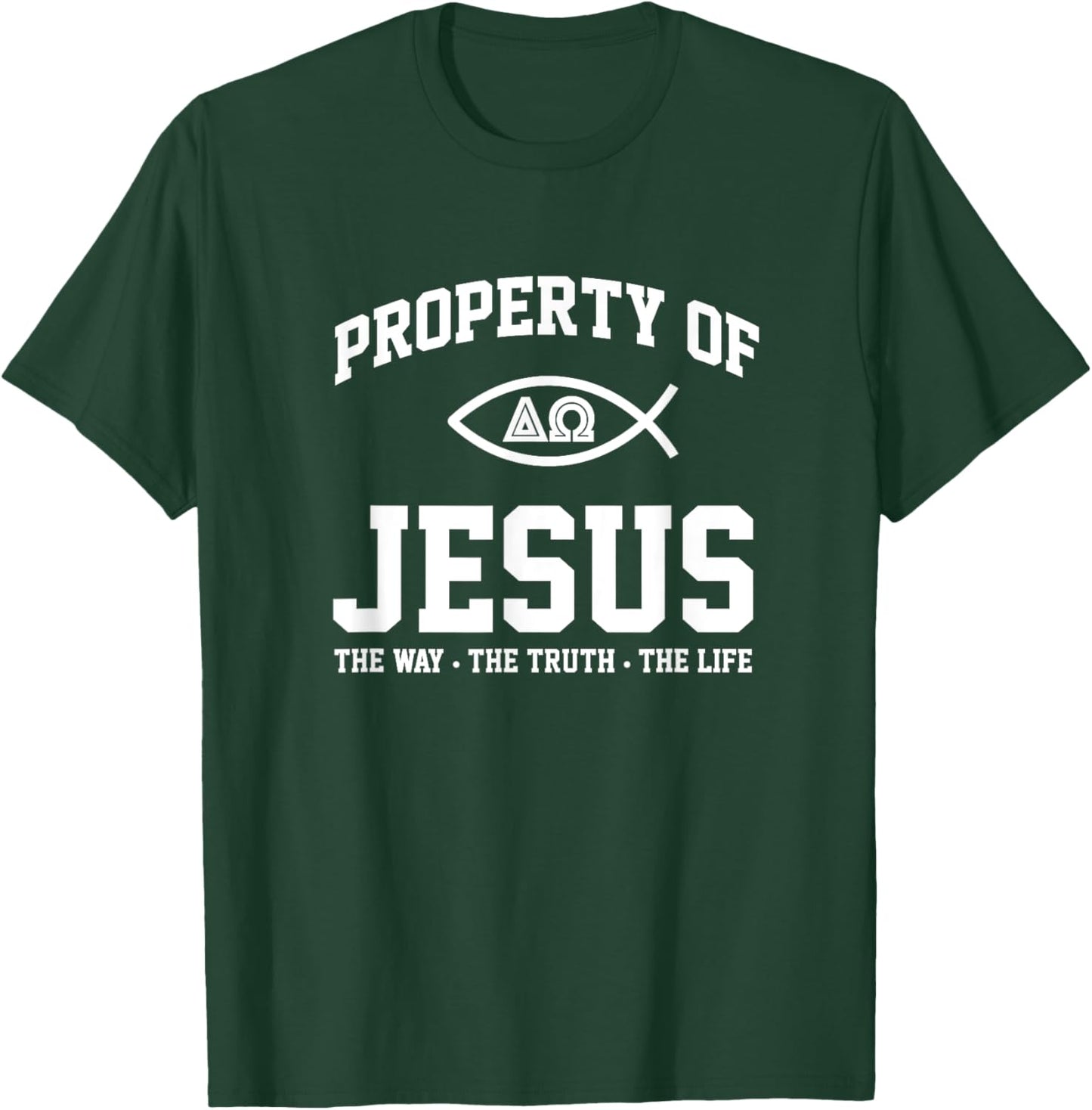 Christian Shirt - Property of Jesus Throwback Gym Workout T-Shirt - T-Shirt | Forest