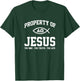Christian Shirt - Property of Jesus Throwback Gym Workout T-Shirt - T-Shirt | Forest