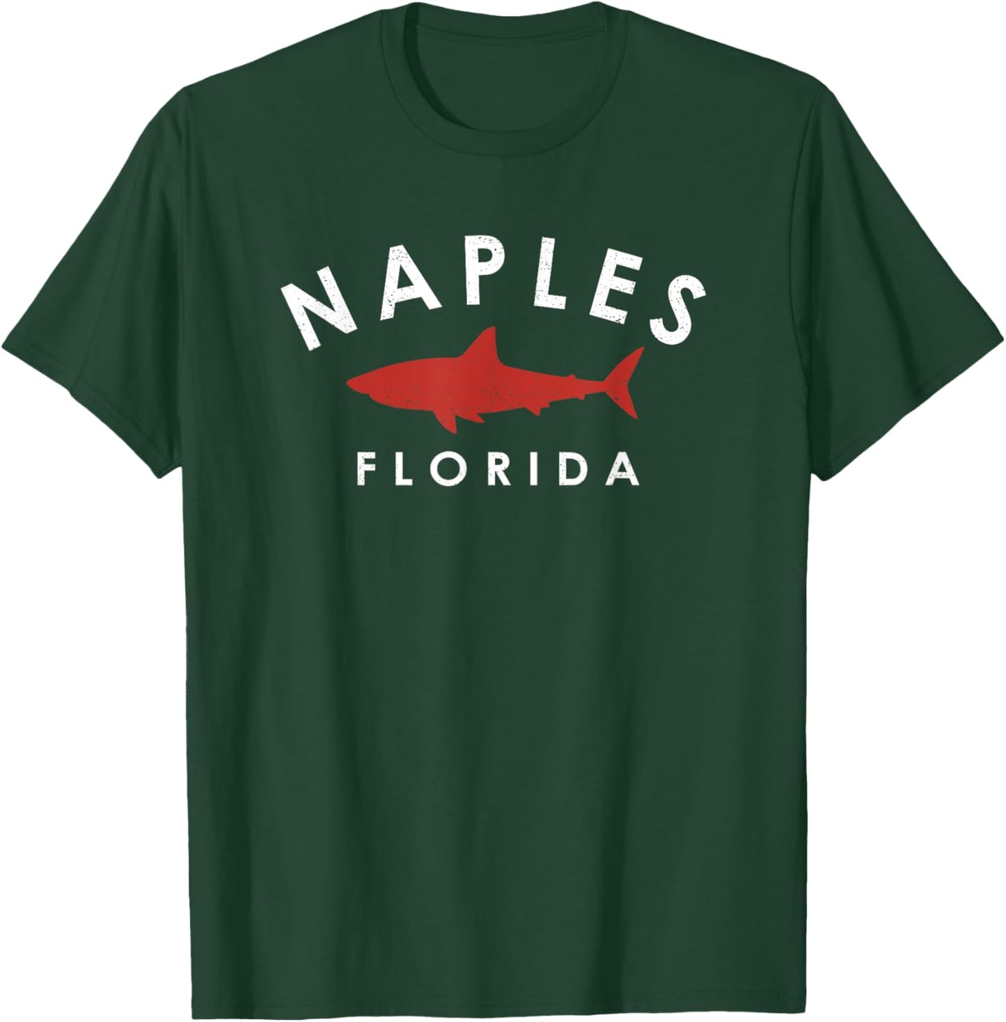 Naples Florida Shark Graphic Vacation Souvenir Vintage T-Shirt - T-Shirt | Forest