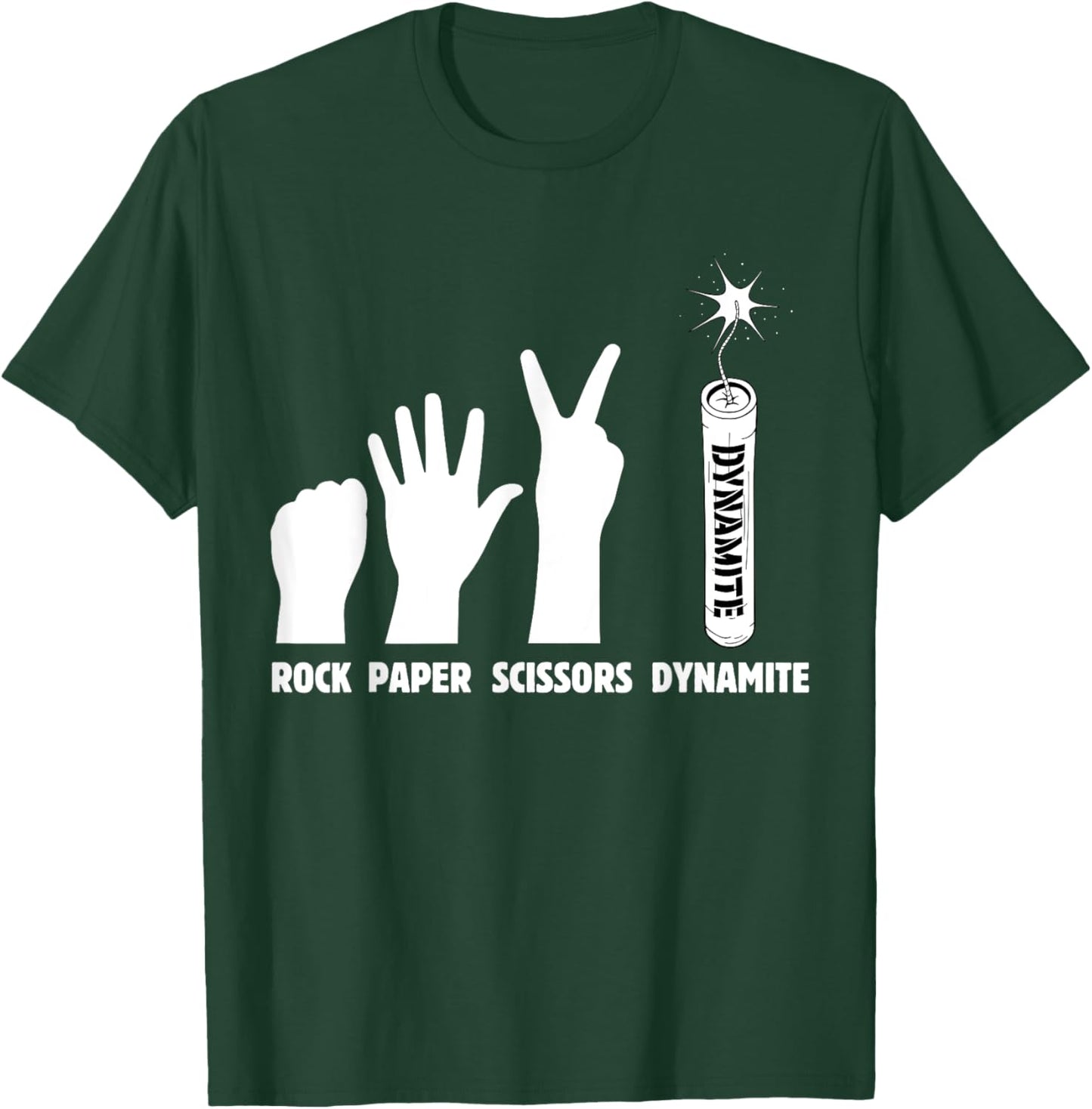 Paper Rock Scissors Dynamite | Explosive Demolition T-Shirt - T-Shirt | Forest