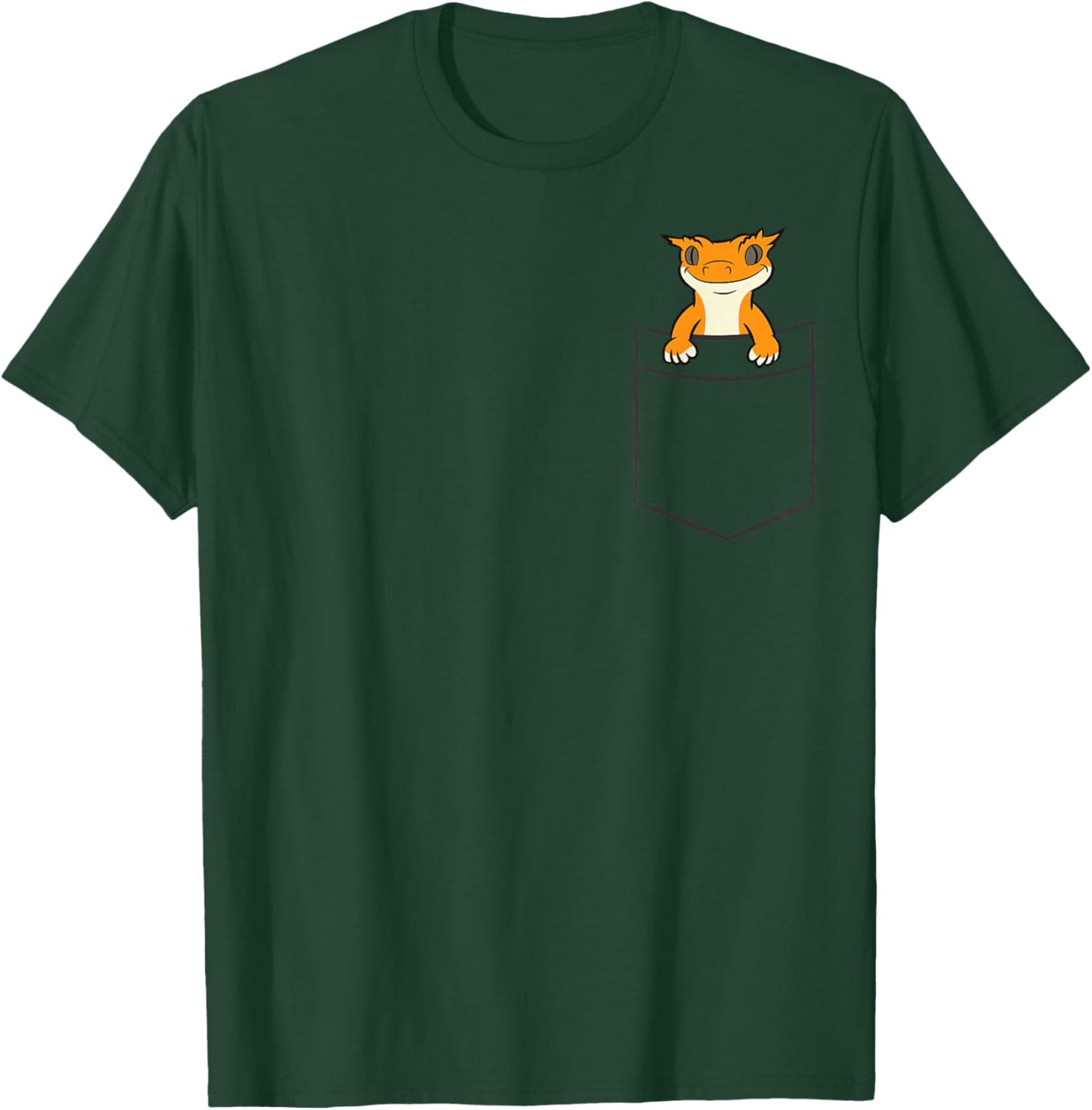 Crested Gecko In A Pocket Reptile In Pocket Crested Gecko T-Shirt - T-Shirt | Forest