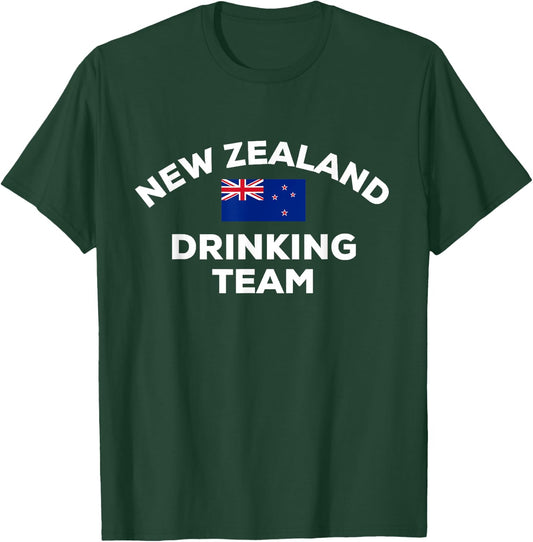 New Zealand Drinking Team Flag Country Funny Matching Group T-Shirt - T-Shirt | Forest