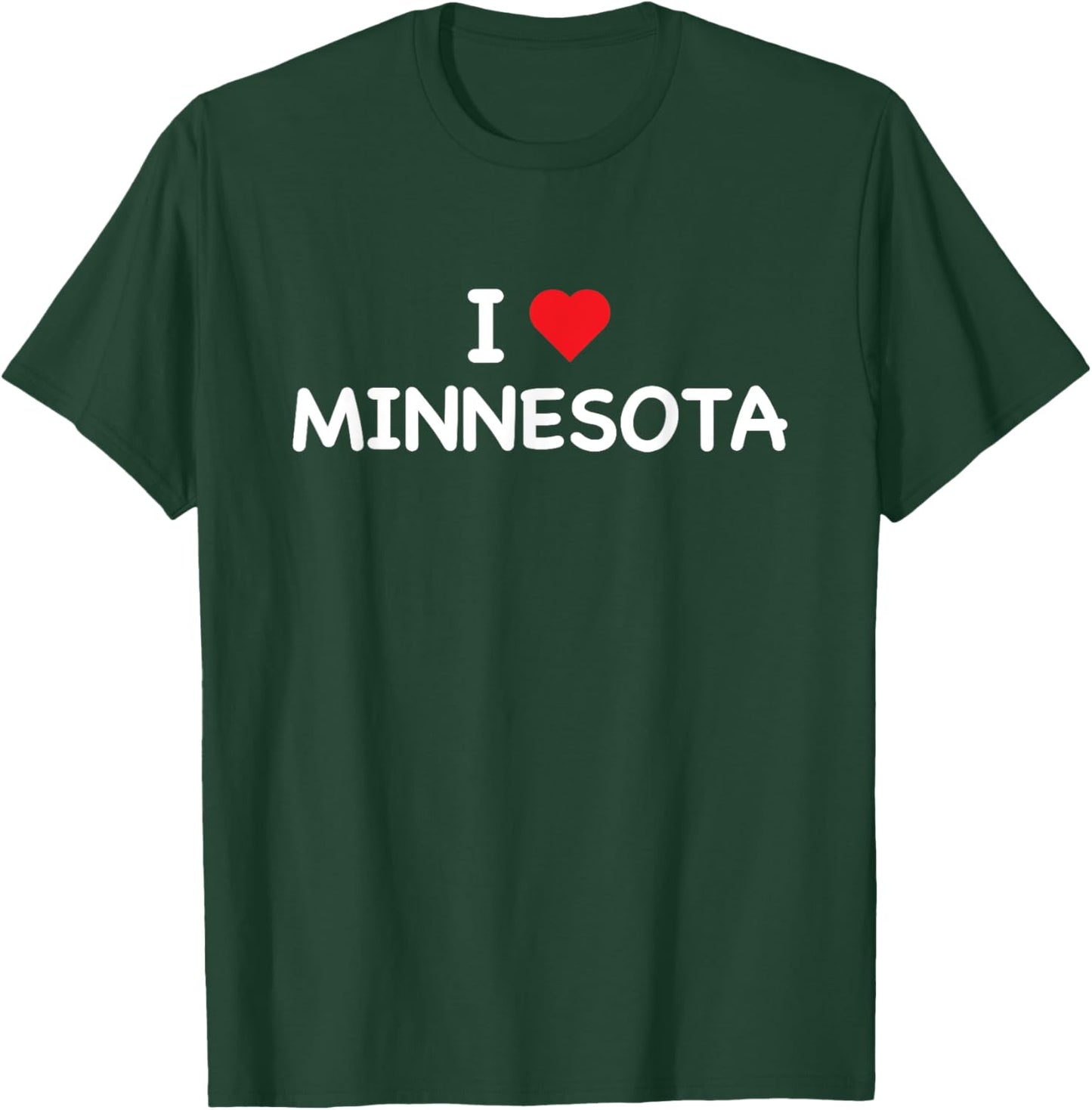 Graphic Crew Inc. Minnesota - I Love Minnesota - Throwback Design - Classic Black T-Shirt - T-Shirt | Forest