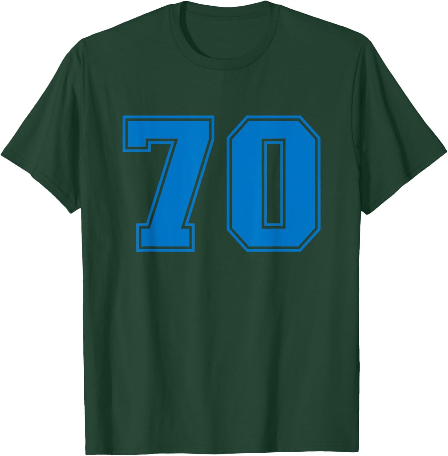 Number #70 Blue Sports Jersey Lucky Number T-Shirt - T-Shirt | Forest