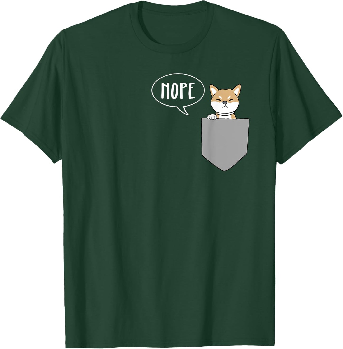 Shiba Inu Pocket Nope Funny Shiba Inu T-Shirt - T-Shirt | Forest