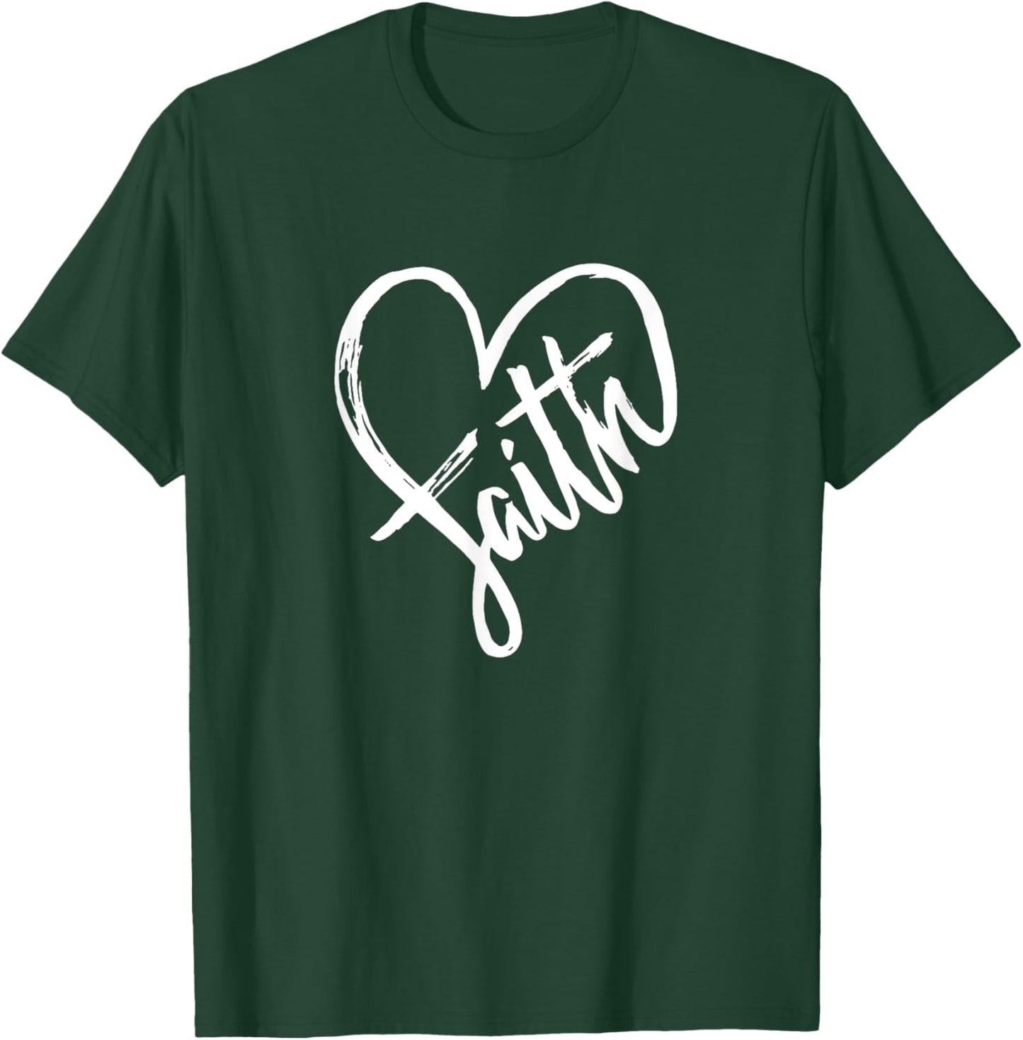 Faith Heart Love Religion - Jesus Believer Belief Crucifix T-Shirt - T-Shirt | Forest