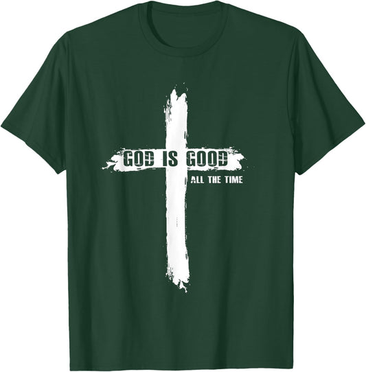 God Is Good Cross Funny Christian Shirt Women T-Shirt - T-Shirt | Forest