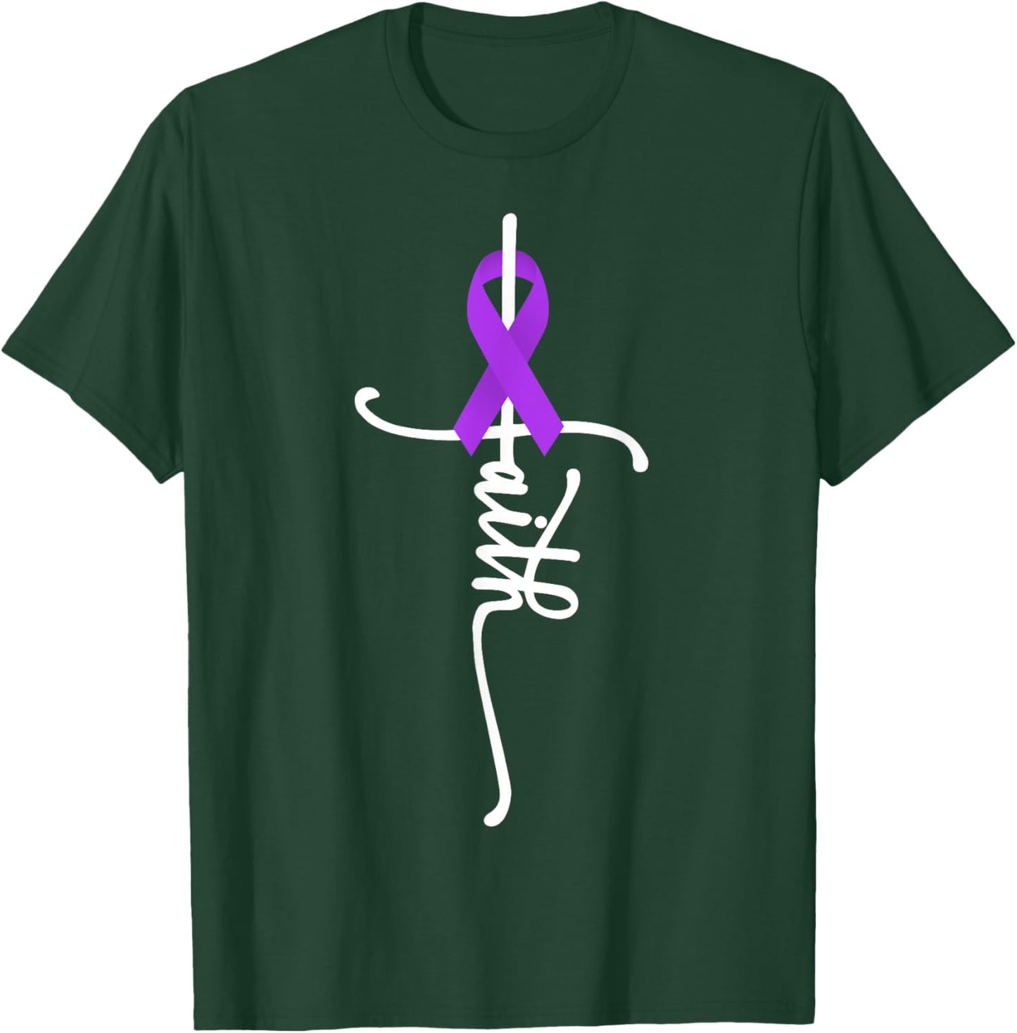 Hodgkin Lymphoma Cancer Faith Hodgkin's Lymphoma Awareness T-Shirt - T-Shirt | Forest