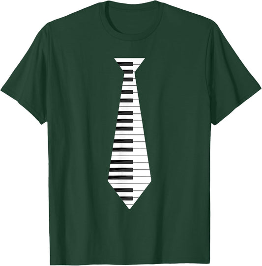 Musicians Piano Keyboard Necktie : & Graphic T-Shirt - T-Shirt | Forest