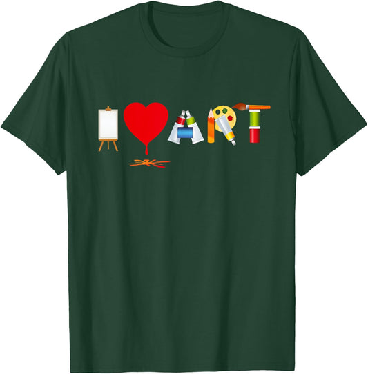 I Love Heart The Art For Kids Colourful Little Artists Art T-Shirt - T-Shirt | Forest