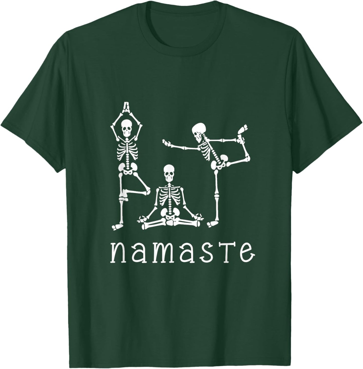 Namaste Skeletons Yoga Lover Gift Yogi Workout Women T-Shirt - T-Shirt | Forest