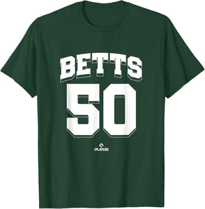 Mookie Betts 50 Los Angeles MLBPA T-Shirt - T-Shirt | Forest