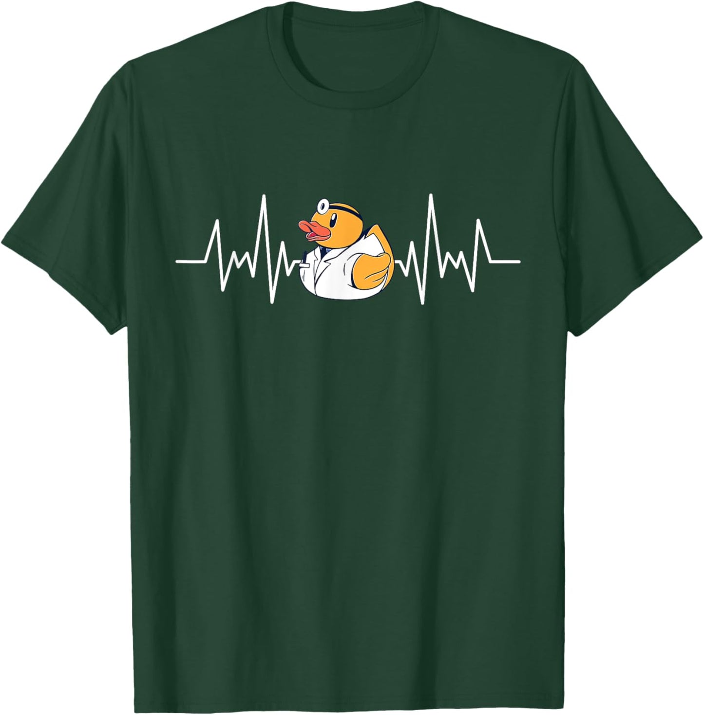 Vintage Duck Doctor Lover Retro Duck Doctor Heartbeat T-Shirt - T-Shirt | Forest