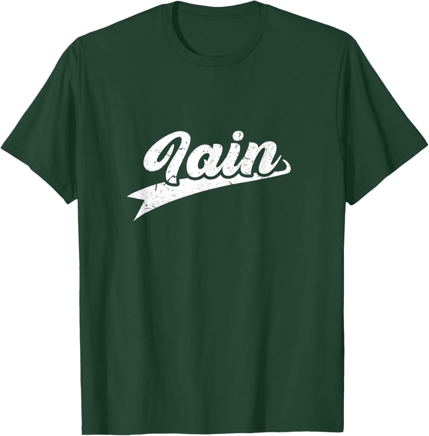 Classic 70s Retro Name Iain T-Shirt - T-Shirt | Forest