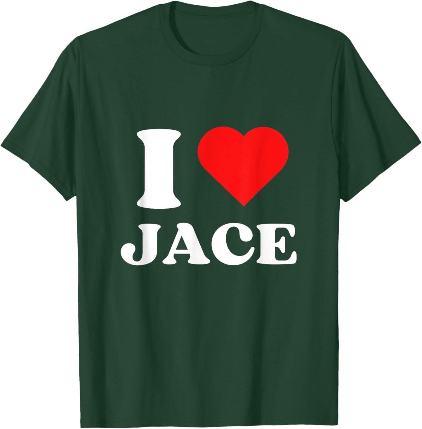 I Love Jace I Heart Jace Name Y2k Valentines Day T-Shirt - T-Shirt | Forest