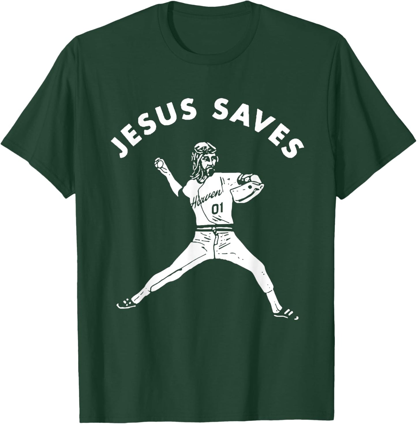 Jesus Saves Shirt Religious Christian Faith Baseball T-Shirt - T-Shirt | Forest