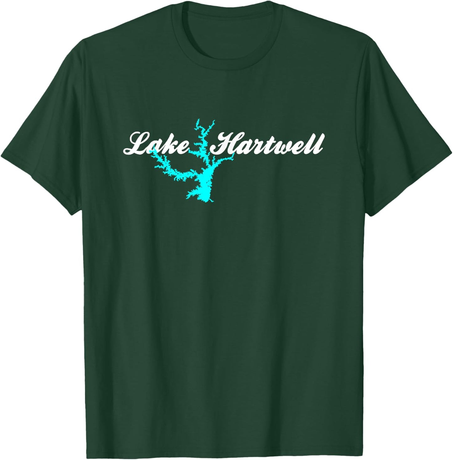 Minimalist Lake Hartwell - Georgia, South Carolina T-Shirt - T-Shirt | Forest