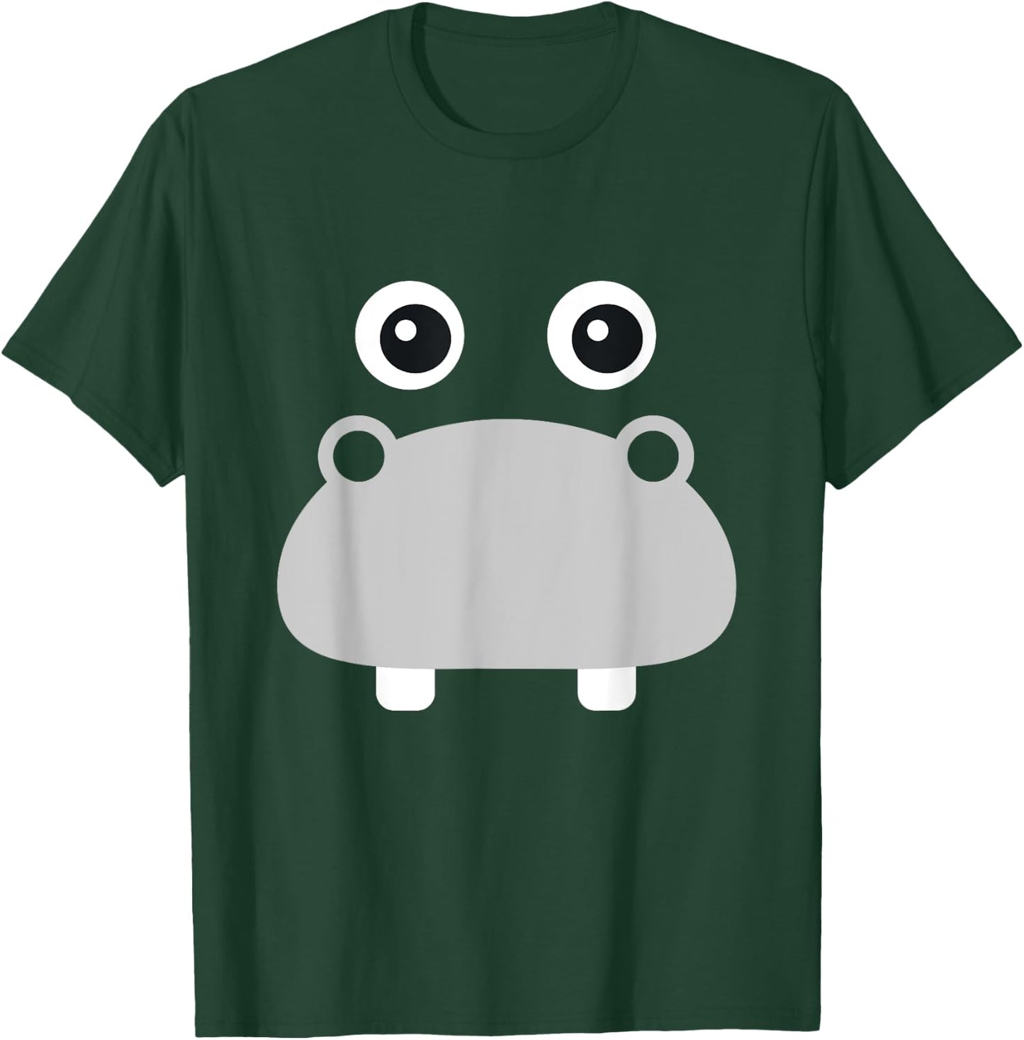 Kawaii Hippo Face Easy Animal Costume T-Shirt - T-Shirt | Forest