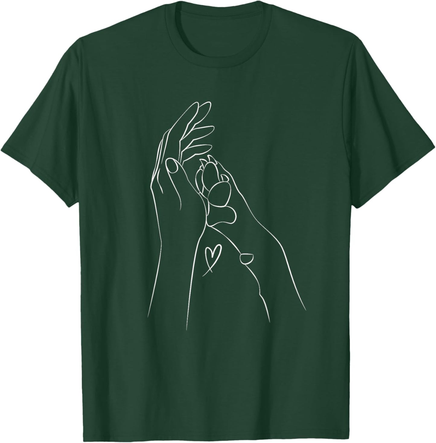 Dog And People Punch Hand Dog Friendship Fist Bump Dog's Paw T-Shirt - T-Shirt | Forest