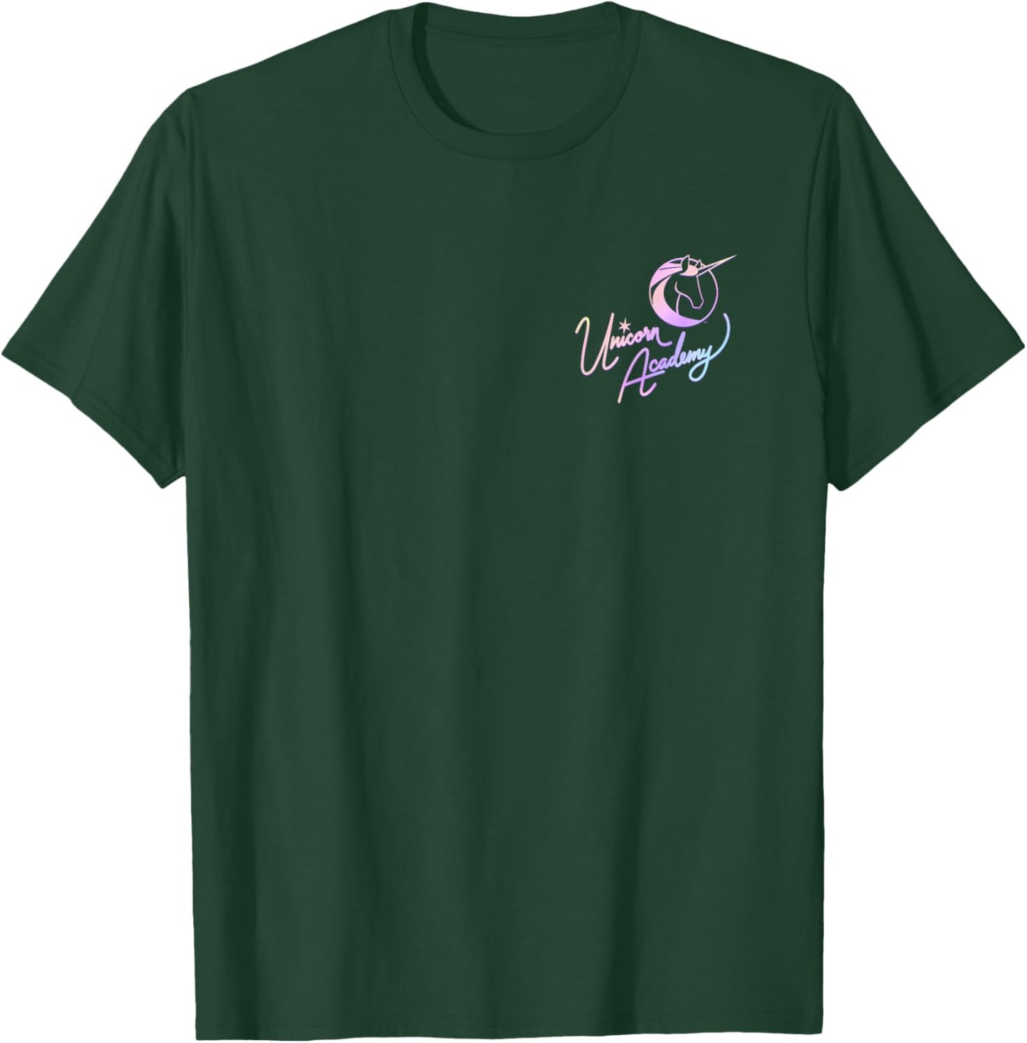 Unicorn Academy Rider and Unicorn Bond Front and Back Print T-Shirt - T-Shirt | Forest