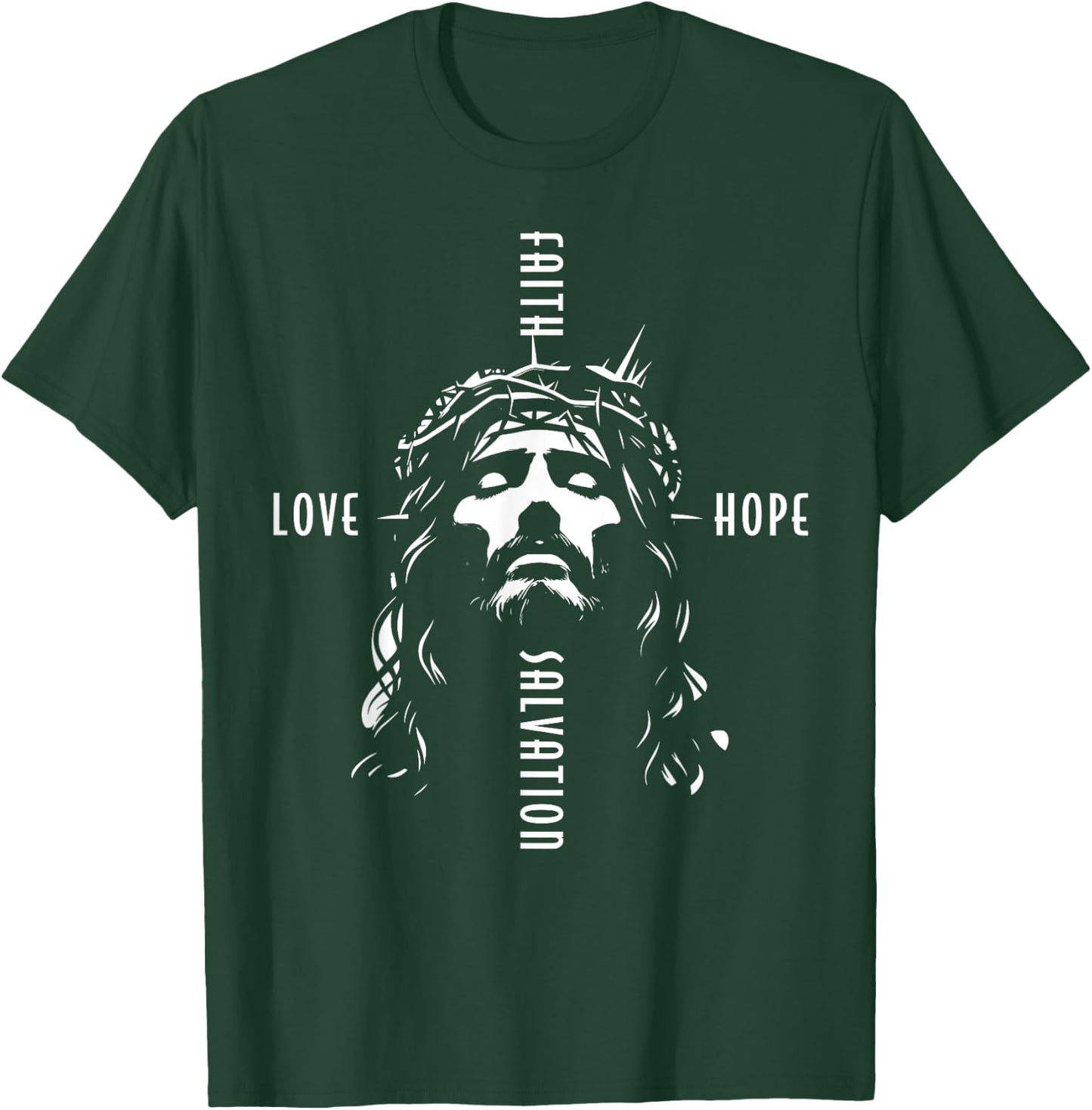 Jesus Cross Beautiful Christian Faith Love Hope Salvation T-Shirt - T-Shirt | Forest