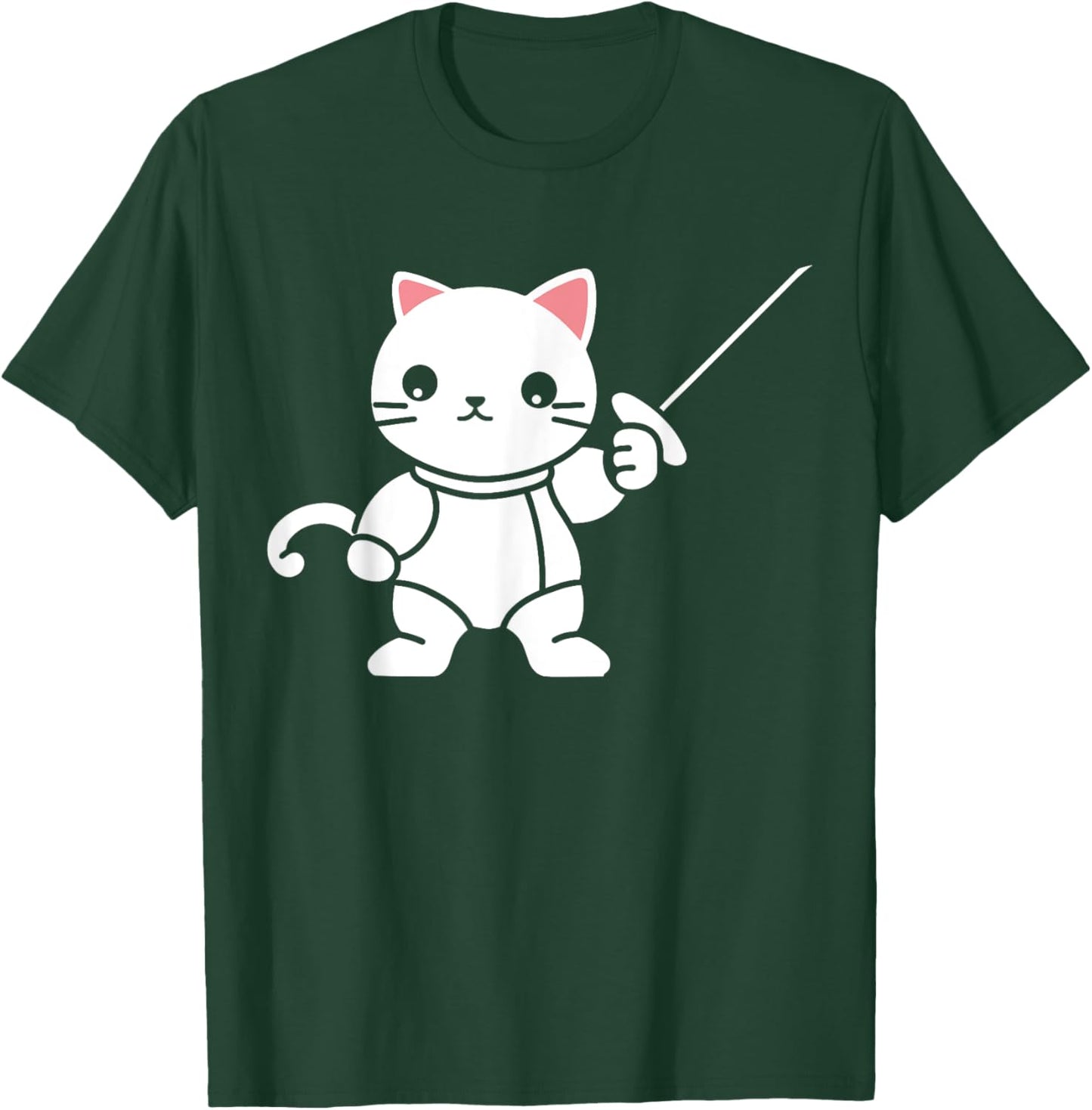 Fencing combat sport simple minimalist cat Fencing Women Kids T-Shirt - T-Shirt | Forest