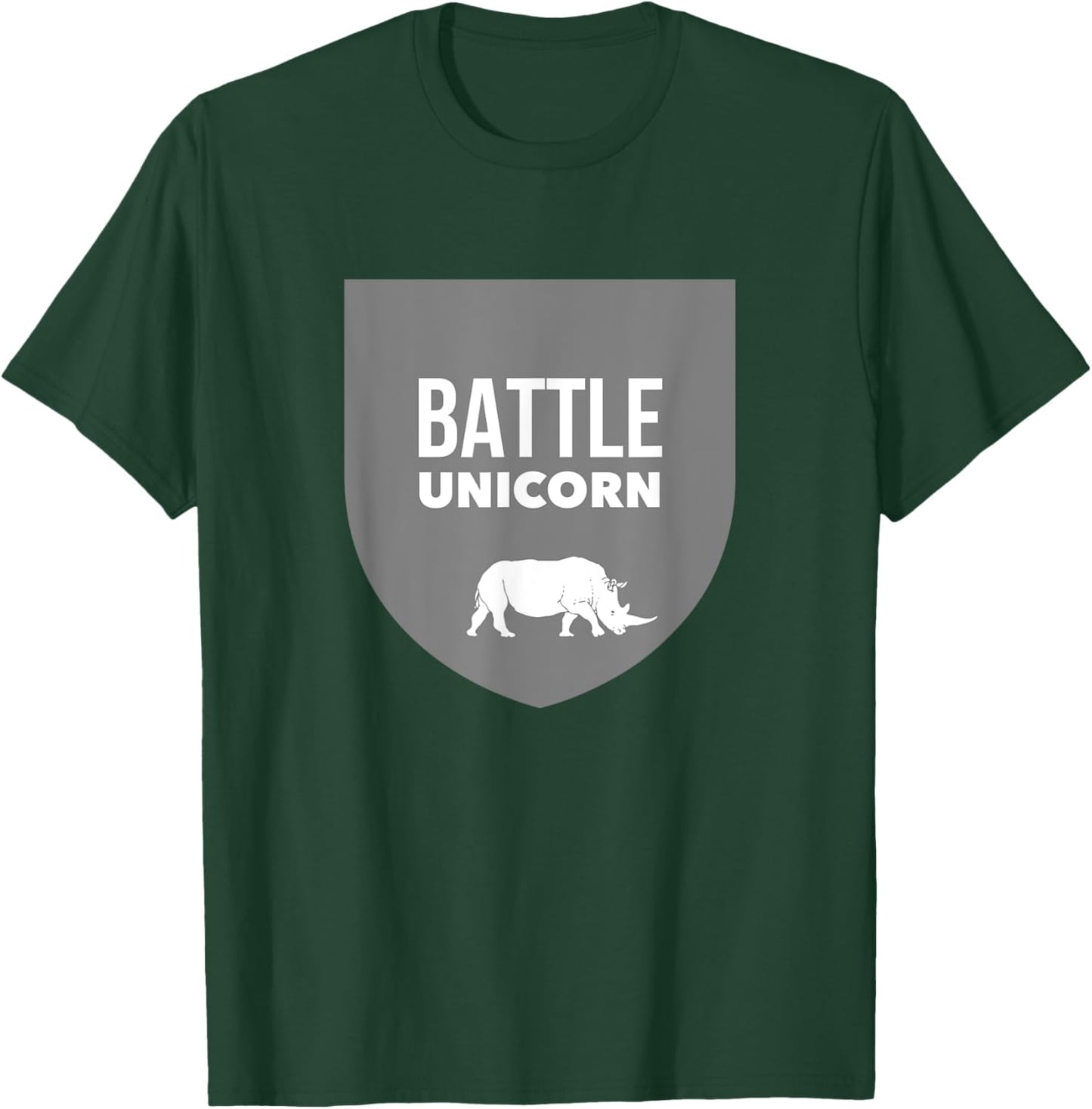 Battle Unicorn Funny Rhinoceros Rhino T-Shirt - T-Shirt | Forest